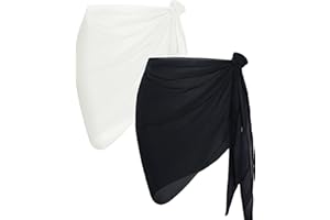 CHICGAL 2 Pieces Women Beach Sarong Bathing Suit Wrap Skirt Sheer Bikini Swimsuit Cover Ups for Swimwear