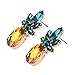 Sparkling Yellow Crystal Vintage Trendy Fruit Pineapple Earrings Stud Necklace Jewelry Sets For Women (pineapple earring)