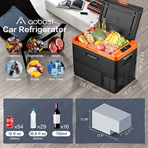 【Upgraded】AAOBOSI 12 Volt Car Refrigerator 42 Quart (40L) RV Portable