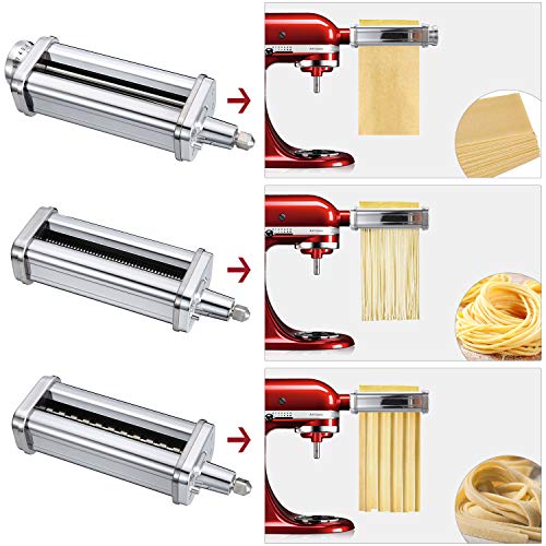 iVict 3Piece Pasta Roller & Cutters Attachments Set for all KitchenAid