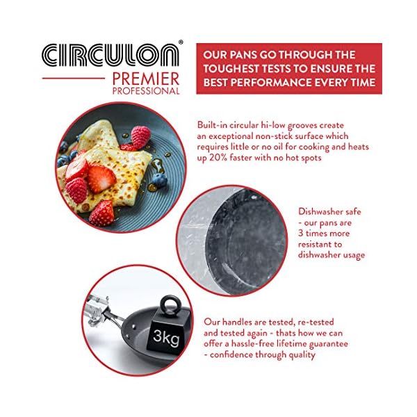Circulon-82828-Premier-Professional-frypan-Twin-Pack-2028cm-Premium-Non-Stick-Frying-Pans-Hard-Anodized-Aluminium-Cookware-Black Circulon Premium Non Stick Frying Pan Set of 2 - Induction Frying Pans 20cm & 28cm with Stainless Steel Base, Dishwasher…