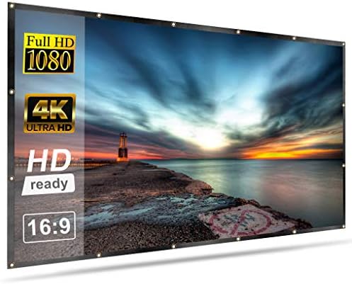 Relee Projector Screen 120 Inch Portable 16:9 HD Projector Movies Screen for Indoor Outdoor Home Theater Cinema Movie(PVC Fabric)