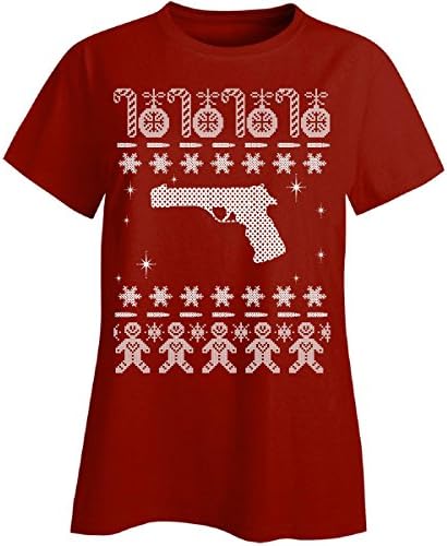 Guns And Pistols Benelli Ugly Christmas Sweater - Ladies T-shirt Ladies 5xl Red