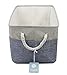 iwill CREATE PRO Natural Linen Folding Storage Baskets, Cotton Drawstring Closure, Toys, Clothes, Towels, Books Storage, Storage Cube for Shelf, Gray