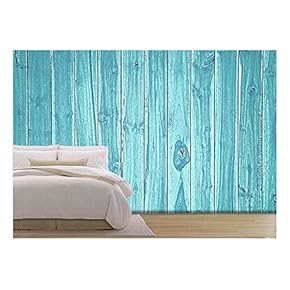 Blue Wood Background - Removable Wall Mural | Self-Adhesive Large Wallpaper - 66x96 inches