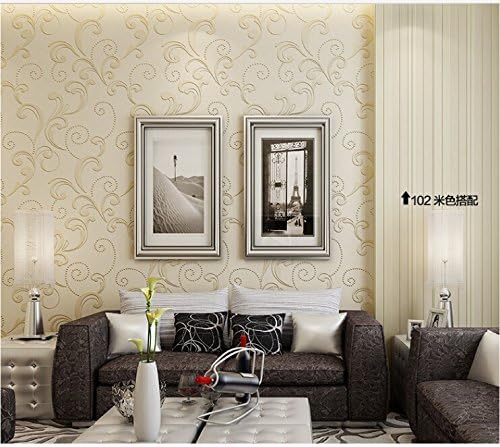 3D Non-Woven Fabric Wallpaper, Environmental Living Room Stereoscopic Background Dining Room Aisle Bedroom,Beige