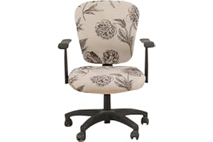 Jinzio Computer Office Chair Cover - Split Protective & Stretchable Cloth Polyester Universal Desk Task Chair Chair Covers Stretch Rotating Chair Slipcover (Sand Dollar)