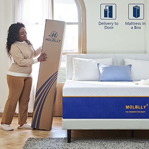 Molblly Full Size Mattress, 10 Inch CoolingGel Memory Foam Mattress Bed in a Box,Cool Full Bed