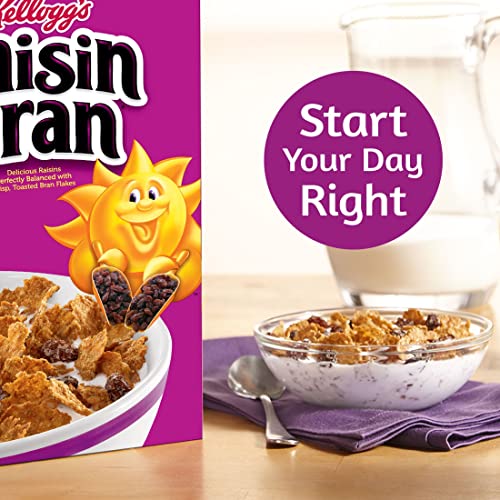 Kellogg's Raisin Bran Cold Breakfast Cereal, HighFiber Cereal, Heart