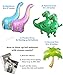 PartyBuzz Dinosaur Party Supplies, 92 Pack Dino Theme Birthday Decorations Set for Boys and Girls - Happy Birthday Banner, Cupcake Toppers, Inflatable T-Rex, Balloons, Temporary Tattoos for Kids