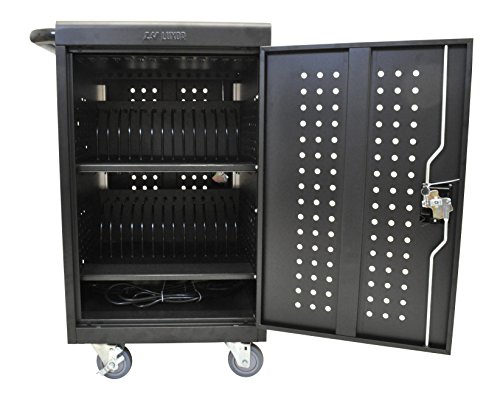 DMD Deluxe Mobile Charging and Storage Cart - Stores up to 30 Devices - Multiple iPad, Tablet, Laptop and Notebook Charging Station/Security Cabinet - Locking Cabinet with Set of Two Keys - Thumbnail 3