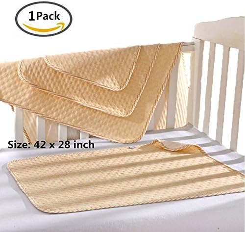 B.B Cotton Waterproof Baby Toddler Changing Pads Washable Resuable Diapers Liners Mats (Tan -1pcs 105x70cm)