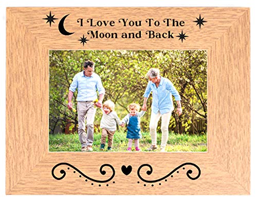 I Love You To The Moon And Back Landscape 6 x 4 6x4 Photo Picture Frame Photoframe for Him Her Romantic Keepsake Idea Wife Husband Boyfriend Girlfriend
