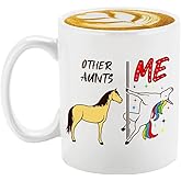 Veracco Funny Other Aunt Vs Me Unicorn Coffee Mug Ceramic Tea Cup for Best Auntie Gifts Birthdays
