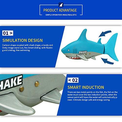 LtrottedJ Mini RC Shark Toy Remote Control Fish Boat Kids Fish with USB Cable Kids Gift - Thumbnail 2