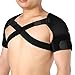 Double Shoulder Support Belt, Neoprene Adjustable Brace Correction Band for Protector Shoulder Injury Prevention and Help Recovery (S)