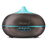 Oak Leaf Essential Oil Diffuser,300ml Wood Grain Aromatherapy Aroma Cool Mist Humidifier with 7 Color shades for Home,Yoga,Office,Spa,Bedroom,Baby Room