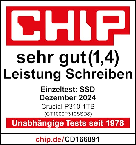 Crucial P310 SSD 4TB M.2 2280 PCIe Gen4 NVMe, bis 7.100 MB/s, für Laptop, Desktop PC & Handheld-Spielekonsolen, Interne Festplatte - CT4000P310SSD801 7