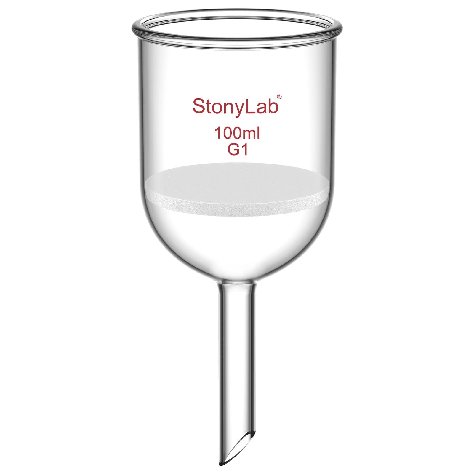 StonyLab Borosilicate Glass Buchner Filtering Funnel with Coarse Frit(G1), 56mm Inner Diameter, 60mm Depth(100ml)