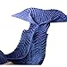 Fu Store Mermaid Tail Blanket Crochet Mermaid Blanket for Women Girls All Seasons Sofa Sleeping Blankets 71‘’x35‘ Blue