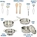Kidzaro 11 Pcs Pretend Play Kitchen Cookware Set Stainless Steel Pots & Pans Bundle for Kids - Includes Drainer, Utensils & Accessories