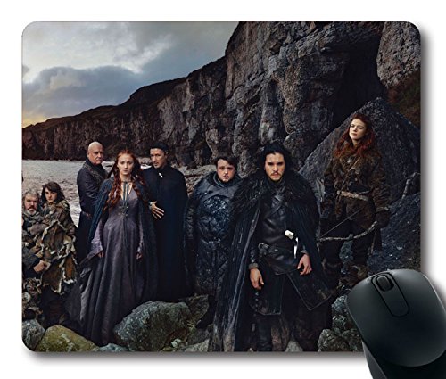 Custom Gaming Mouse Pad with Ophie Turner Maisie Williams Rory Mccann Rose Leslie John Bradley Kristian Nairn Aidan Gillen Conleth Hill Isaac Hempstead Wright Non-Slip Neoprene Rubber Standard Size 9 Inch(220mm) X 7 Inch(180mm) X 1/8 Inch(3mm) Desktop Mousepad Laptop Mousepads Comfortable Computer Mouse Mat