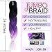 Silike (5 Pieces) Jumbo Braid Kanekalon Hair 24 Inch Omber Jumbo Braiding Hair Extensions (Black/Purple/Grey)thumb 2