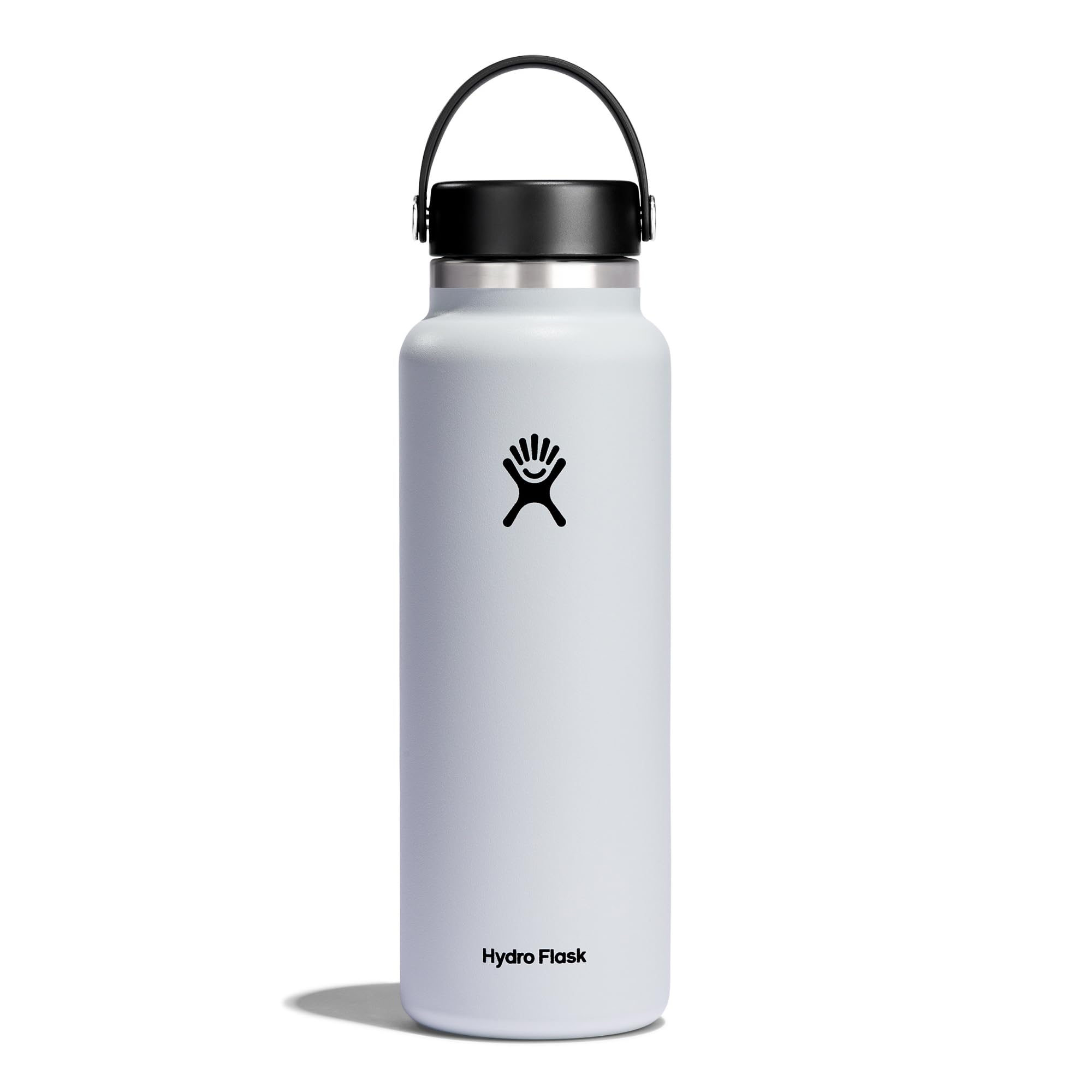 Hydro Flask - Water Bottle 1180 ml (40 oz) - Vacuum Insulated Stainless Steel Water Bottle with Leak Proof Flex Cap and Powder Coat - Wide Mouth - White