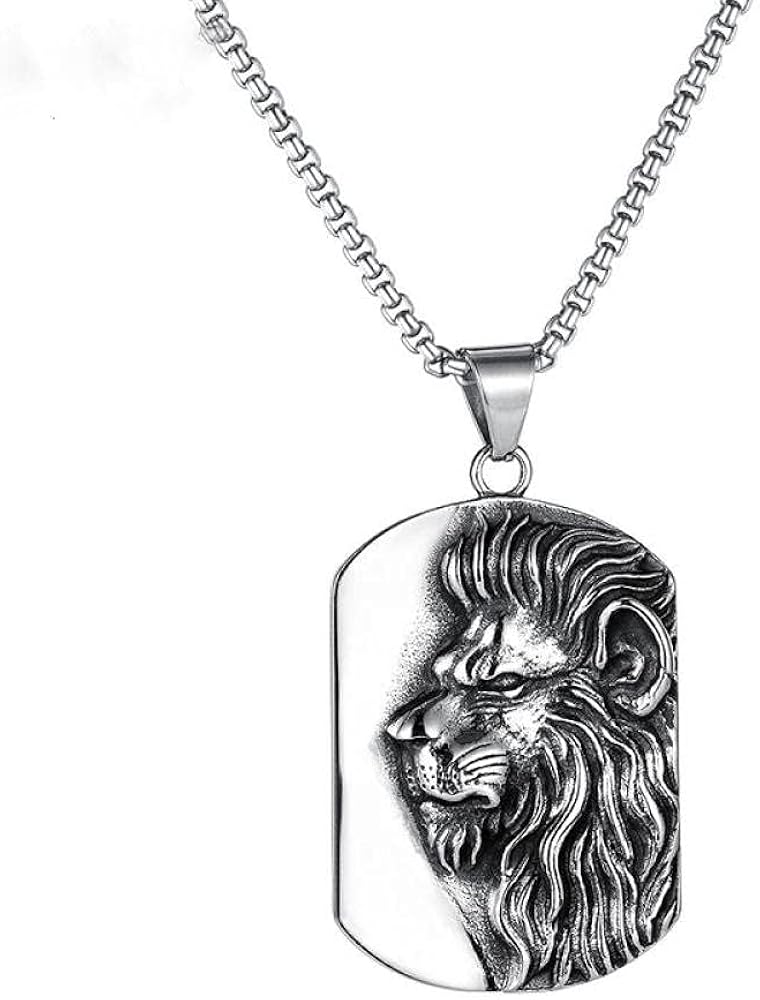 Imponente collana di leone, la testa e il sole, Acciaio e Oro