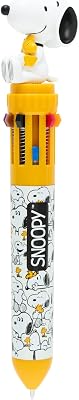 Caneta Snoopy Multicolorida - Diversão com caneta retrátil: Para crianças 10 cores infantis em 1 │ Acessórios de papelaria Fofos: Presente de Aniversário Snoopy