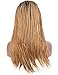 BLUPLE Ombre 27# Micro Braided 1b Synthetic Lace Front Wigs Fully Hand Tied Heat Resistant Hair Braiding Styles Fiber Hand Braided Wig for Black Women (18 inches, Micro Braided,T1B/27)