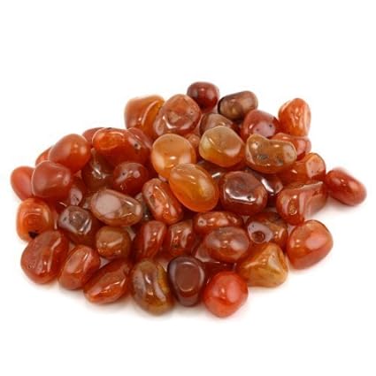Crystal Allies Materials: 1lb Bulk Tumbled Carnelian Stones from Brazil - Small 1/4-1/2 Polished Natural Crystals for Reiki Crystal Healing *Wholesale Lot*
