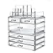 TWING Premium Acrylic Makeup Jewelry Organizer Clear 9.3x5.3x11.3 inches Cosmetic Storage Thick and Crystal Acrylic