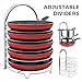 Lifewit Adjustable Pan Pot Organizer Rack for 8 9 10 11 12 inch Cookware, 5-Tier Cookware Holder for Cabinet Worktop Storage, 18/10 Stainless Steel