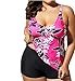Dreamsoar Womens Plus Size Floral Printed Two Piece Swimsuit Tankini