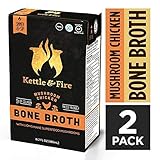 2 Mushroom Chicken Bone Broth- Collagen & Gelatin Rich Bonebroth for Ketogenic Diet or Paleo Keto Snack w Lion's Mane & 10g Protein. Gluten Free Gut & Digestive Friendly Nutrition from Ancient Source