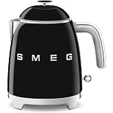 SMEG Mini 50's Retro Style 3 Cup Electric Kettle with Double Wall Anti Slip Base and Water Level Indicator (Black)
