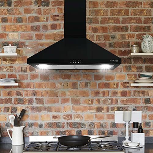 30" Range Hood, GASLAND Chef PR30BP Antifingerprint Black Wall Mount