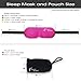 DREAM MAKER® Sleep Mask ( Ultra Soft PINK Sleeping Mask - Anti-Aging ) Eye Mask comfortable and Contoured Eyemask Silk Blindfold with Ear Plugs Travel Pouch Best Eyeshade - Men Women Kids Girls