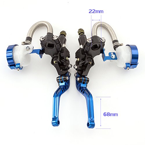 Rzmmotor Universal Motorcycle 7/8" 22mm CNC Brake Clutch Master Cylinder Hydraulic Lever Reservoir Set for Ducati STREETFIGHTER 848 12-15, DIAVEL 11-15,Suzuki TL1000R 98-03,Yamaha XJR1300 99-03