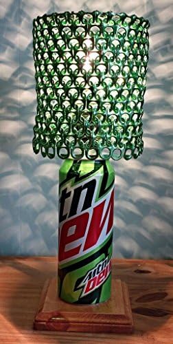 Mountain Dew Soda Can Lamp with Metallic Green Pull Tab Lampshade - The Dorm Room Essential