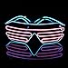 Light Up EL Wire Neon Shutter Glasses Flashing LED Rave Sunglasses for 80s, EDM, Parties Decorations(Blue+Pink)