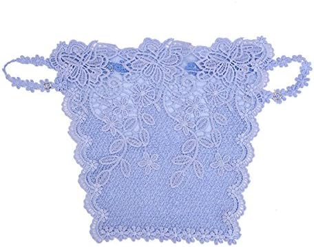 TZSJGL Lady Cotton Clip-on Snappy Cami Jacquard Hollow Mock Camisole Bra Insert Overlay Modesty Panel Vest (One Size, Sky Blue)