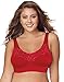 Just My Size Women's Full Figure Pure Comfort Lace Back Closure Wirefree Bra MJ1271