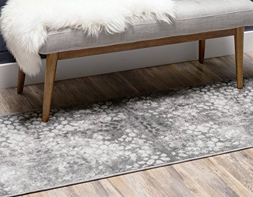 Unique Loom Sofia Collection Dark Gray 2 x 13 Runner Area Rug (2' x 13')