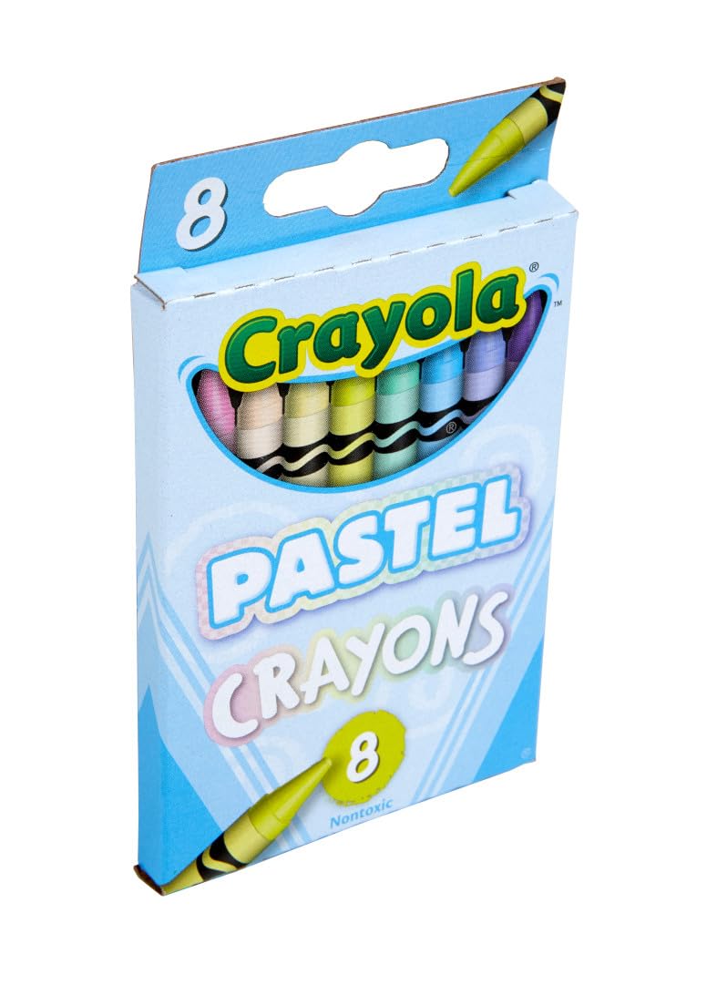 Crayola Pastel Crayons (8ct), Specialty Crayons for Kids, Art Supplies, Pair with Coloring Books, Gift for Kids, Ages 3, 4, 5