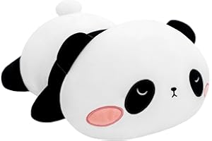 SQEQE Weighted Panda Plush, Weighted Panda Stuffed Animal for Anxiety, Cute Panda Plushies Soft Panda Bear Pillow Toy Gift for Kids Adults 9.8 Inch, 0.8 lbs