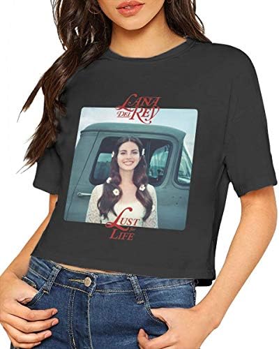 Lana Del Rey T Shirt Women Crop Top Sexy Dew Navel T-Shirt Short Sleeve Cotton Shirt