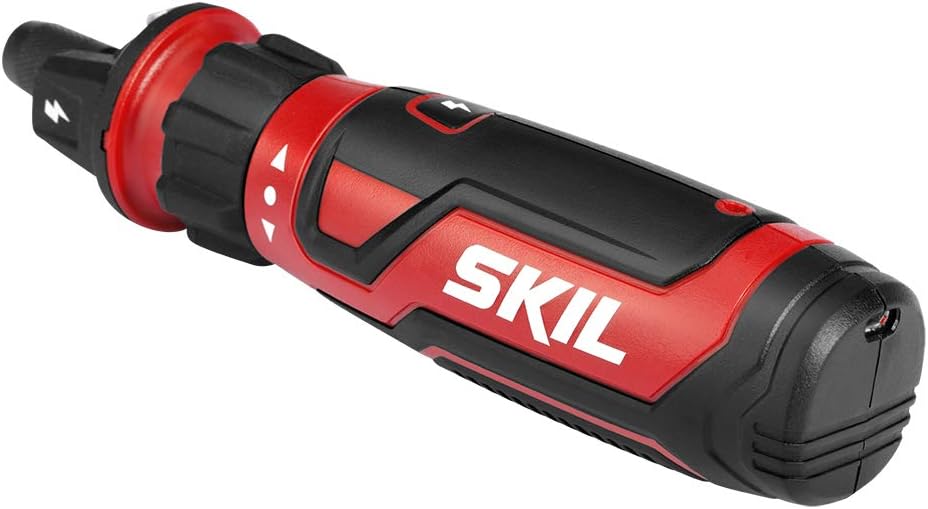 SKIL Rechargeable 4V Cordless Screwdriver with Circuit Sensor Technology, Includes 9pcs Bit, 1pc Bit Holder, USB Charging Cable - SD561201 - - 