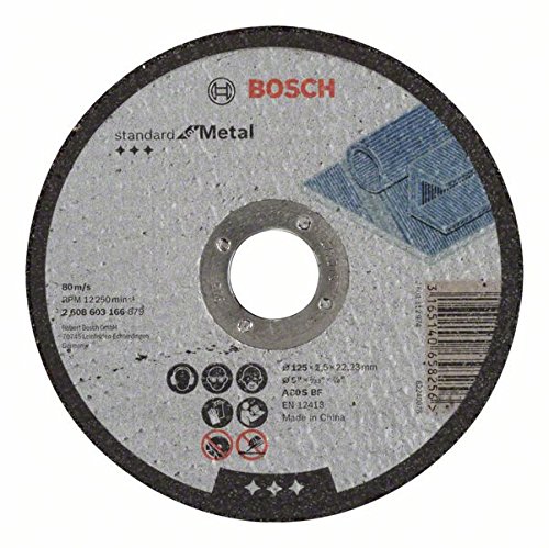 Bosch 1x PRO Metal Longlife Cutting Disc for Small Angle Grinder and Bore 22.23 mm (for Steel, Ø 125 mm, Professional Accessory Small Angle Grinder)